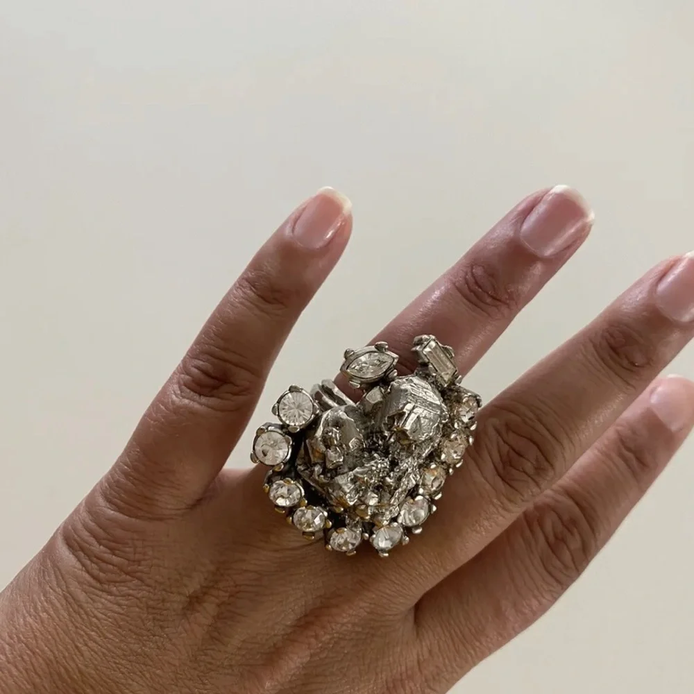 Yves Saint Laurent Crystal Cocktail Ring - Picture 3 of 10